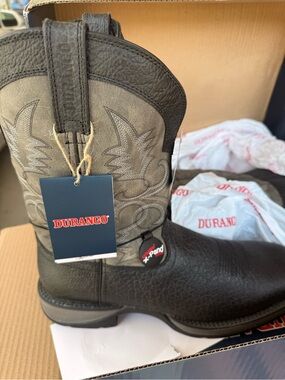 Durango Two-Tone Black and Gray Cowboy Boots